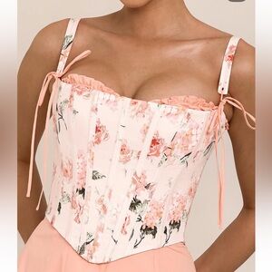 House of CB Pink Floral Corset Tank Top